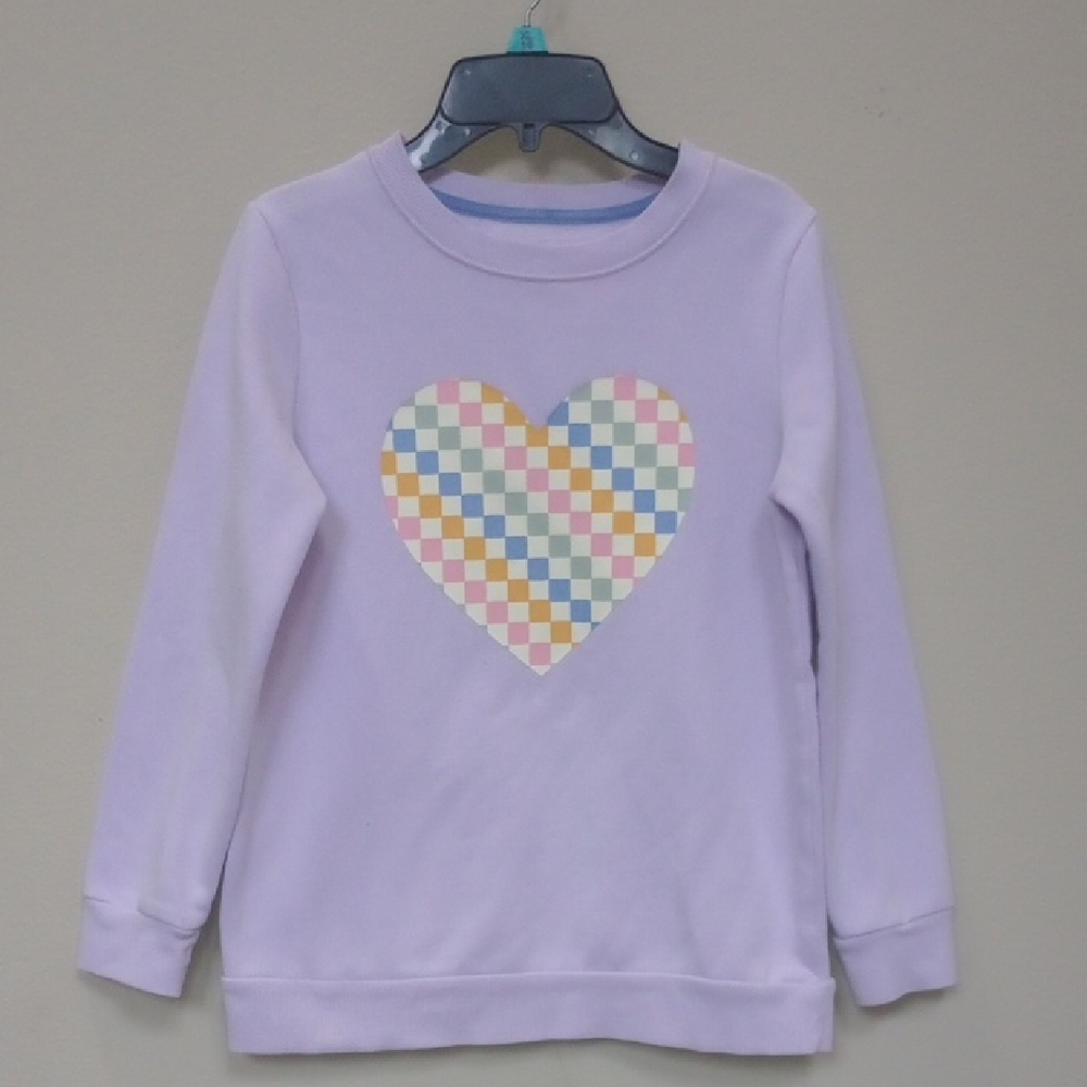 Cat & Jack Purple Heart Checkered Sweatshirt